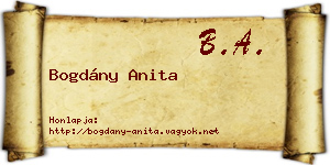 Bogdány Anita névjegykártya