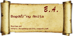 Bogdány Anita névjegykártya