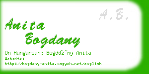 anita bogdany business card